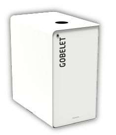 BORNE TRI SELECTIF GOBELET 65L BLANC AVEC SERRURE-CUBATRI