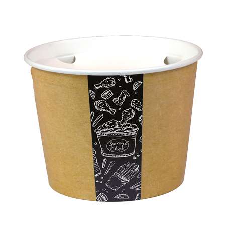 POT CARTON BUCKET 85 + COUV (DIAM.190MM H.147MM) 2550ML X300