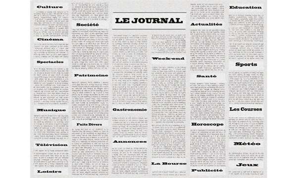 Image de SET DE TABLE DECOR JOURNAL VINTAGE 30X40CM X400