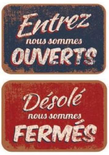 Image de PANCARTE VINTAGE ENTREZ NOUS SOMMES OUVERT