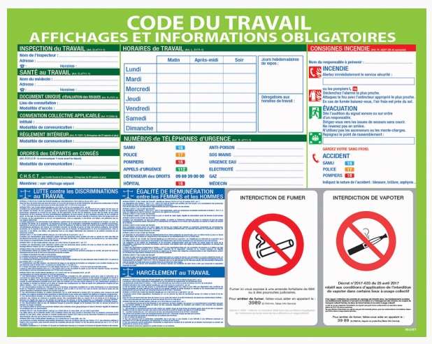 Image de PANCARTE CODE DU TRAVAIL