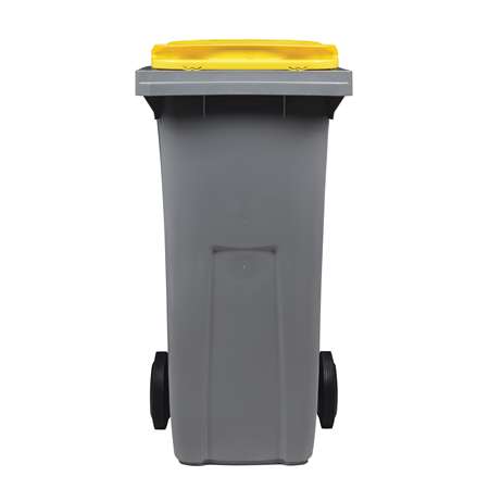 Image de CONTENEUR 2 ROUES SANS BARRE VENTRALE GRIS/JAUNE 120L
