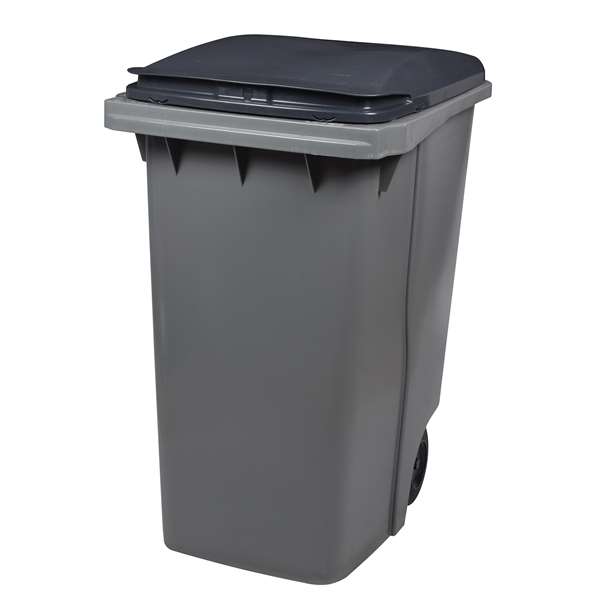 Image de CONTENEUR 2 ROUES SANS BARRE VENTRALE GRIS/GRIS 340L
