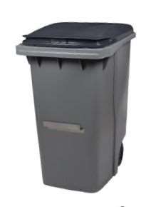 Image de CONTENEUR 2 ROUES 340L AVEC BARRE VENTRALE-GRIS