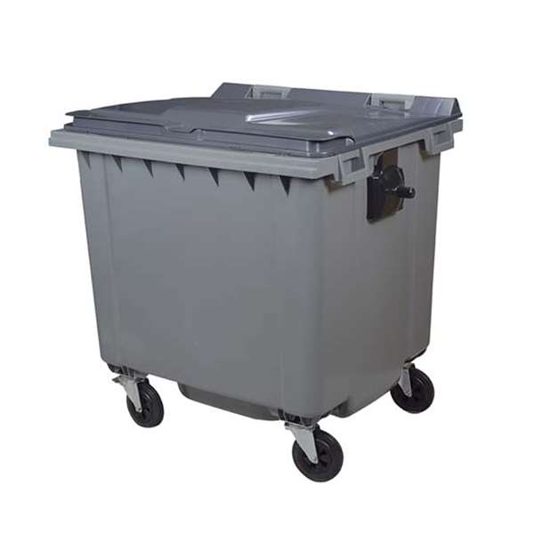 Image de CONTENEUR 4 ROUES 1000L SANS BARRE VENTRALE-GRIS