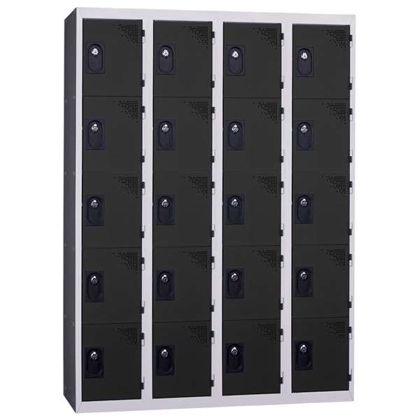 Image de VESTIAIRE MULTICASES 4 COLONNES 5 CASES MONOBLOC ANTRACITE