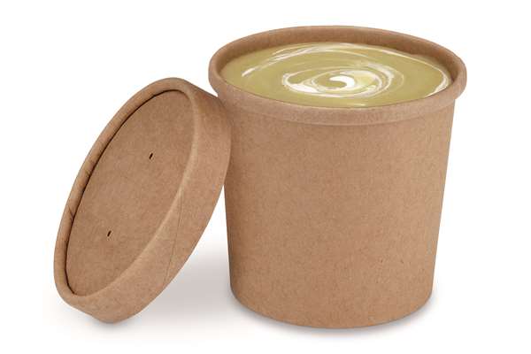 Image de POT A SOUPE CARTON BRUN (DIAM.90 H.84MM) 350ML X25