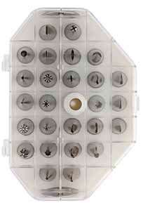 Image de BOITE DE 26 DOUILLES INOX 'DECORS FINS' ASSORTIES