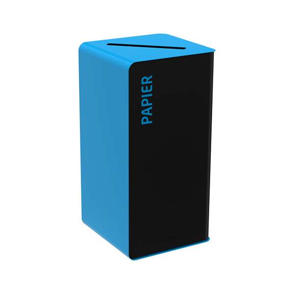 Image de BORNE DE TRI SELECTIF PAPIER 40L GRIS/BLEU SANS SERRURE