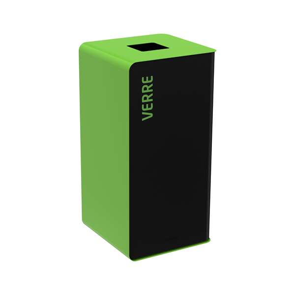 Image de BORNE DE TRI SELECTIF VERRE 40L GRIS/VERT SANS SERRURE