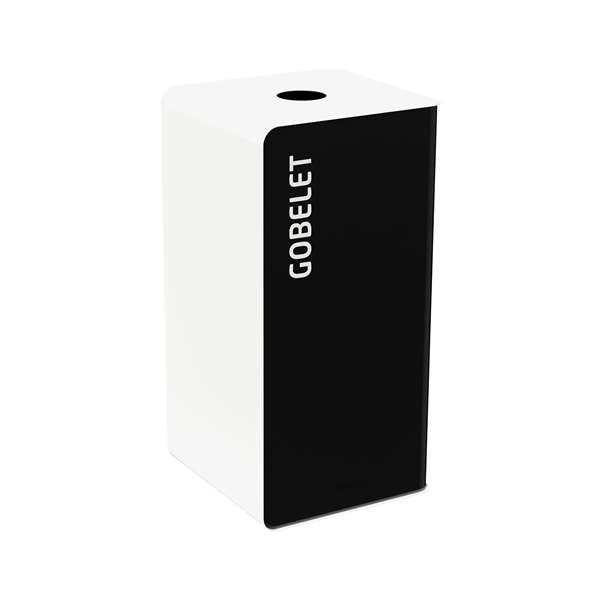 Image de BORNE DE TRI SELECTIF GOBELET 40L GRIS/BLANC SANS SERRURE
