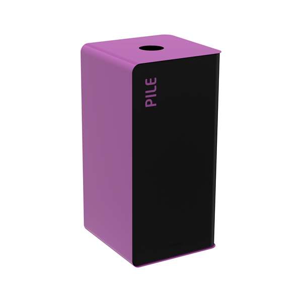 Image de BORNE DE TRI SELECTIF PILE 40L GRIS/VIOLET SANS SERRURE