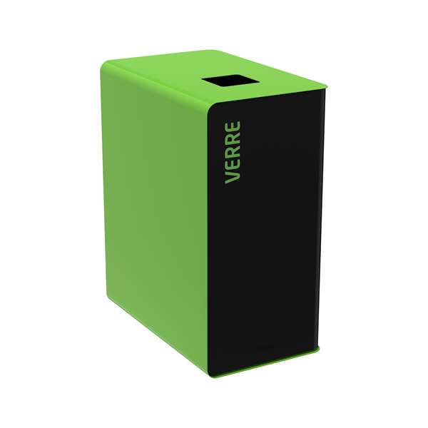 Image de BORNE DE TRI SELECTIF VERRE 65L GRIS/VERT SANS SERRURE