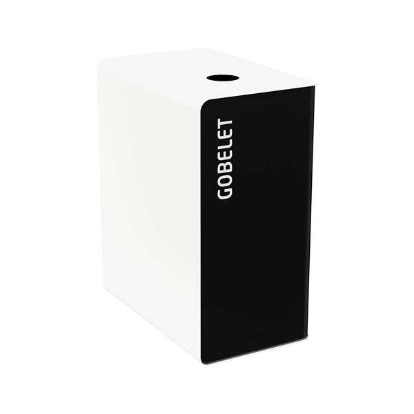 Image de BORNE DE TRI SELECTIF GOBELET 65L GRIS/BLANC SANS SERRURE