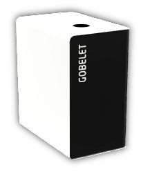 Image de BORNE TRI SELEC GOBELET+GLISSIERE 90LGRIS/BLANC SANS SERRURE