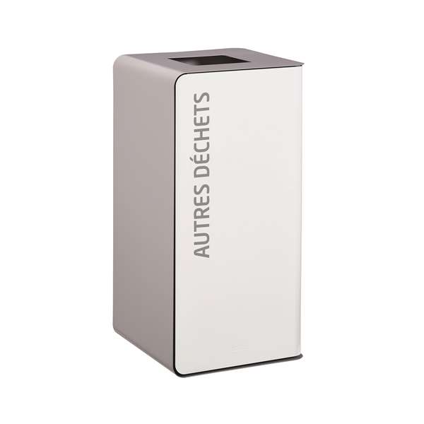 Image de BORNE TRI SELECTIF AUTRE 40L BLANC/GRIS CLAIR SANS SERRURE