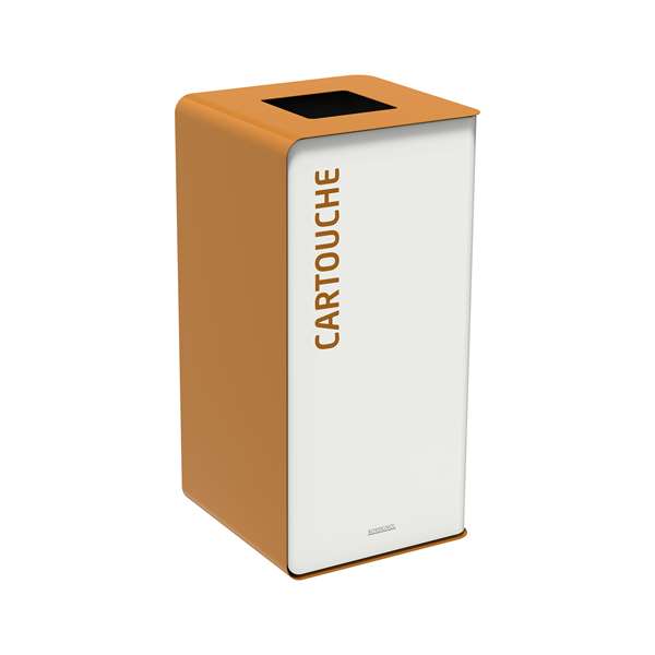 Image de BORNE TRI SELECTIF CARTOUCHE 40L BLANC/MARRON SANS SERRURE