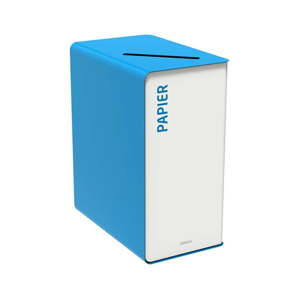 Image de BORNE DE TRI SELECTIF PAPIER 65L BLANC/BLEU SANS SERRURE