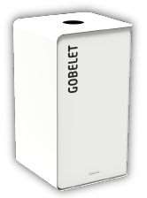 Image de BORNE TRI SELEC GOBELET +GLISSIERE 75L BLANC SANS SERRURE