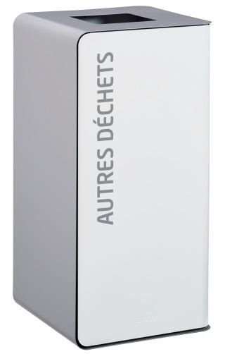 Image de BORNE TRI SELEC AUTRE +GLISSIERE 90L BLANC/GRIS SANS SERRUR