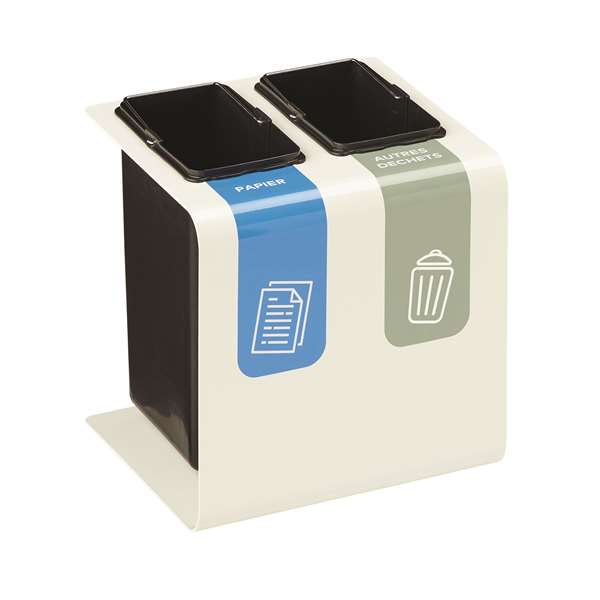 Image de CORBEILLE DE TRI SELECTIF  TRIBU- 2X8L - BLANC