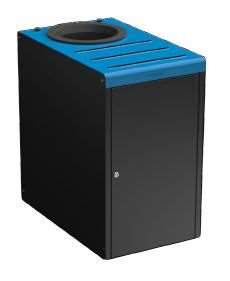 Image de MEUBLE DE TRI SELECTIF 65L GRIS MANGANESE/BLEU AVEC SERRURE