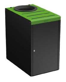 Image de MEUBLE DE TRI SELECTIF 65L GRIS MANGANESE/VERT AVEC SERRURE