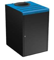 Image de MEUBLE DE TRI SELECTIF 90L GRIS MANGANESE/BLEU AVEC SERRURE