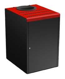 Image de MEUBLE DE TRI SELECTIF 90L GRIS MANGANESE/ROUGE AVEC SERRURE