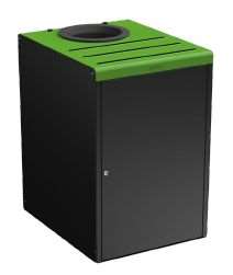 Image de MEUBLE DE TRI SELECTIF 90L GRIS MANGANESE/VERT AVEC SERRURE