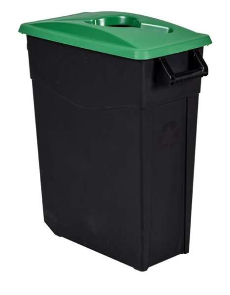 Image de POUBELLE DE TRI MOBILE 65L-MOVATRI-COUV OUVERT VERT