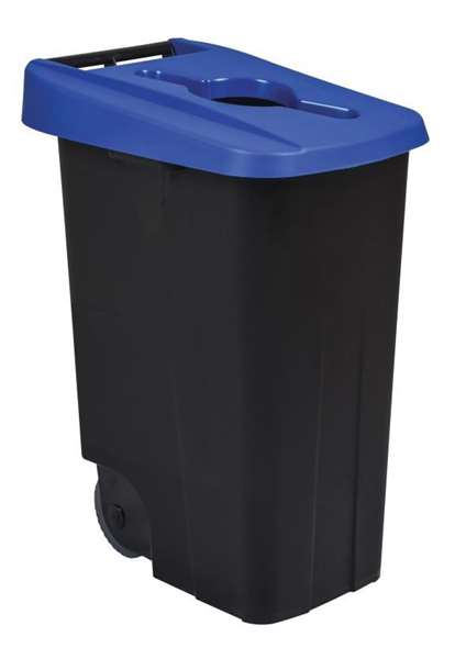 Image de POUBELLE DE TRI MOBILE 85L-MOVATRI-COUV OUVERT BLEU