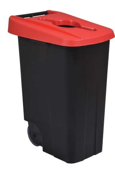 Image de POUBELLE DE TRI MOBILE 85L-MOVATRI-COUV OUVERT ROUGE