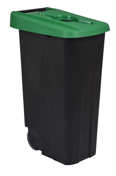 Image de POUBELLE DE TRI MOBILE 110L-MOVATRI-COUV OUVERT VERT