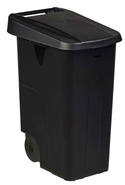 Image de POUBELLE DE TRI MOBILE 85L- MOVATRI-NOIR/NOIR-COUV FERME