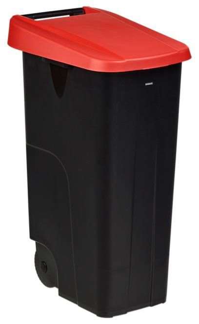 Image de POUBELLE DE TRI MOBILE 110L-MOVATRI-NOIR/ROUGE-COUV FERME