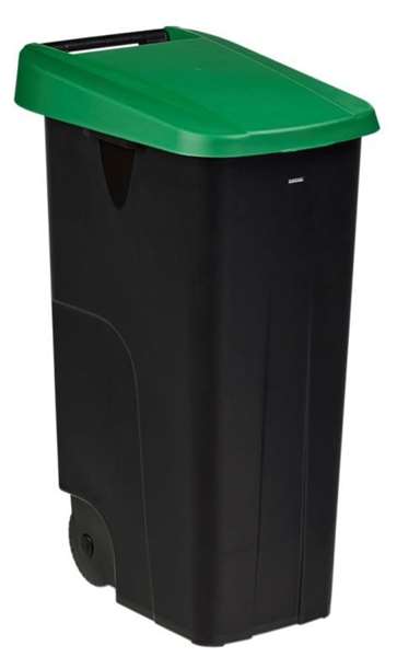 Image de POUBELLE DE TRI MOBILE 110L-MOVATRI-NOIR/VERT-COUV FERME