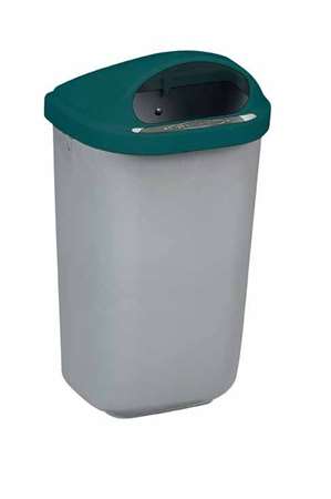 CORBEILLE GRAND VOLUME 50L MURALE PLASTIQUE-GRIS/VERT