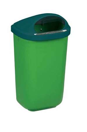 CORBEILLE GRAND VOLUME 50L MURALE PLASTIQUE-VERT/VERT