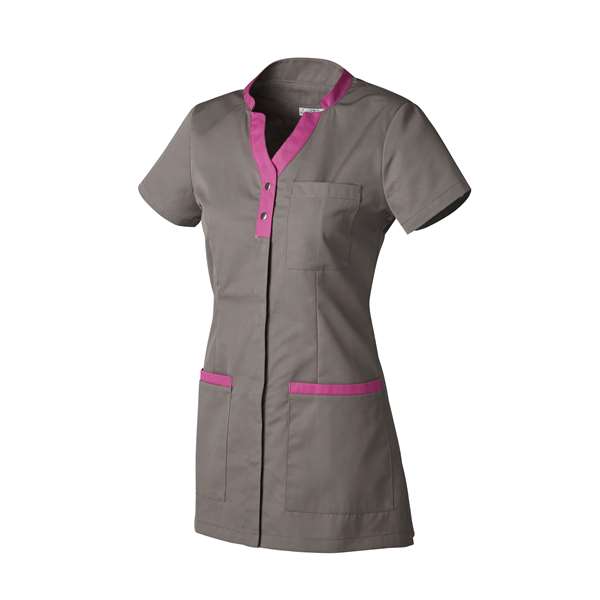 Image de TUNIQUE LOUNA POLY/COT 65/35% TAUPE-FRAMBOISE T4