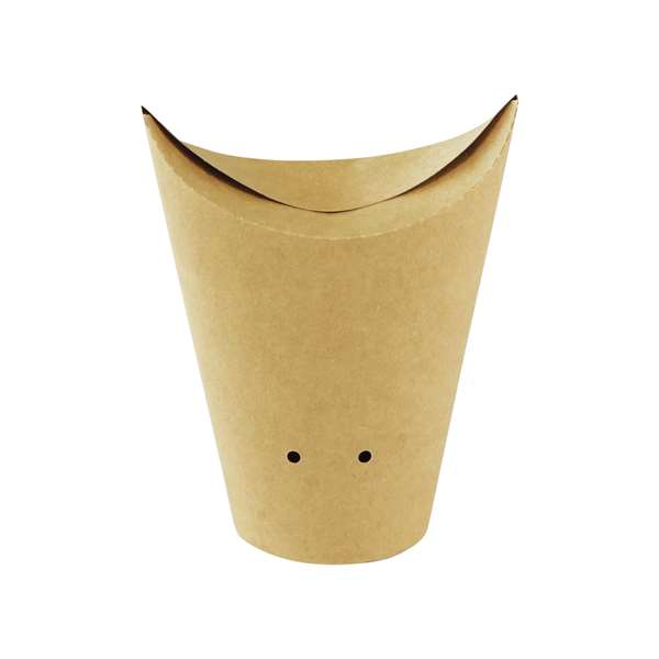 Image de POT WHIZZ AVEC TROUS KRAFT BRUN (DIAM.84MM H.138MM) 325MLX50