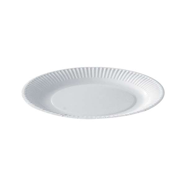 Image de ASSIETTE CARTON BLANC ENDUIT ANTI-GRAS DIAM.180MM X100