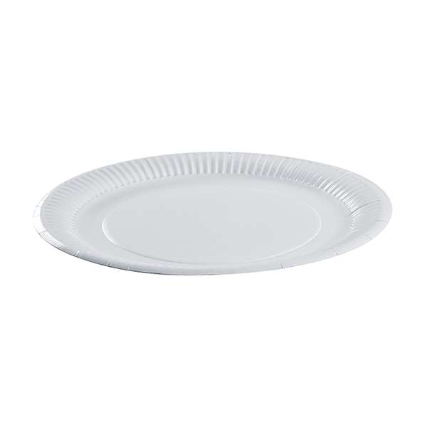 Image de ASSIETTE CARTON BLANC ENDUIT ANTI-GRAS DIAM.230MM X100