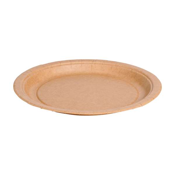 Image de ASSIETTE CARTON BRUN DIAM.230MM X50