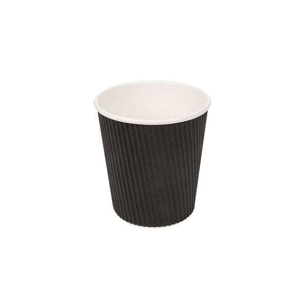 Image de GOBELET PAROI ONDULEE KRAFT NOIR 18CL X25