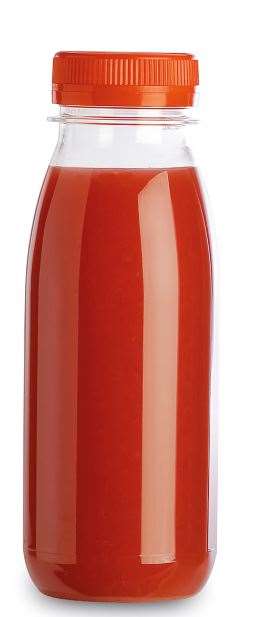 BOUTEILLE TRANSPARENTE + BOUCHON ORANGE CUPIPACK 25CL X270