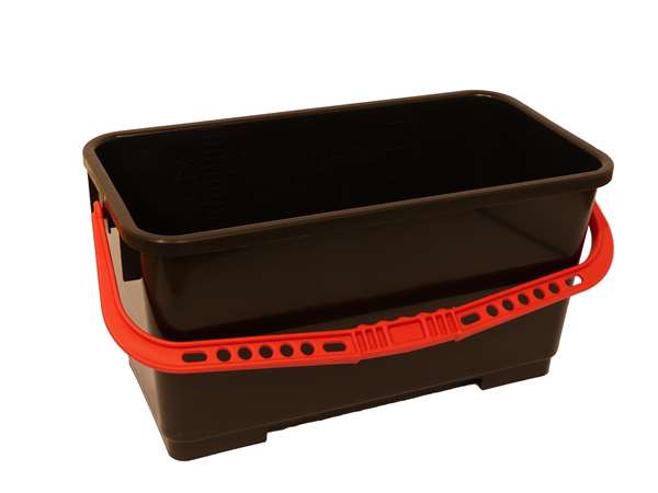 Image de SEAU NOIR AVEC ANSE ROUGE 22L