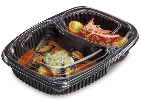 Image de BOITE COOKIPACK NOIRE 2 COMPARTIMENTS 540+330ML X40