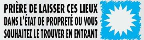 Image de PLAQUE PVC ADHESIVE PRIERE DE LAISSER CES LIEUX (FTS.17X5CM)