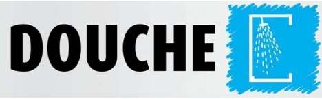 Image de PLAQUE PVC ALU ADHESIVE 'DOUCHE' (FTS.17X5CM)
